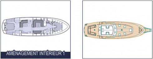 Plan d'aménagement du Voilier Usagé Nauticat 44 à vendre: 195,000.00$CAD 