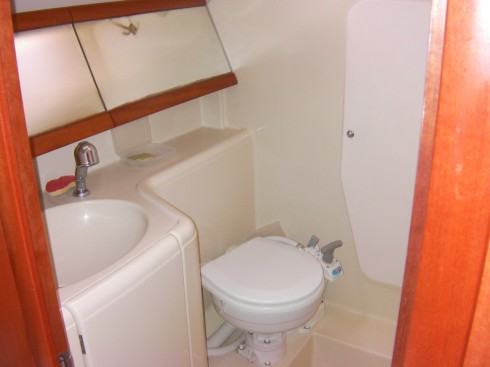 Cabinet de toilette avec douche eau chaude/eau froide
